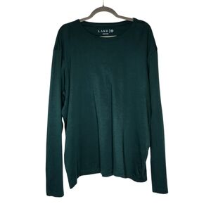 Lake Green 100% Pima Cotton Long Sleeve Crew Neck Tee Size XXL
